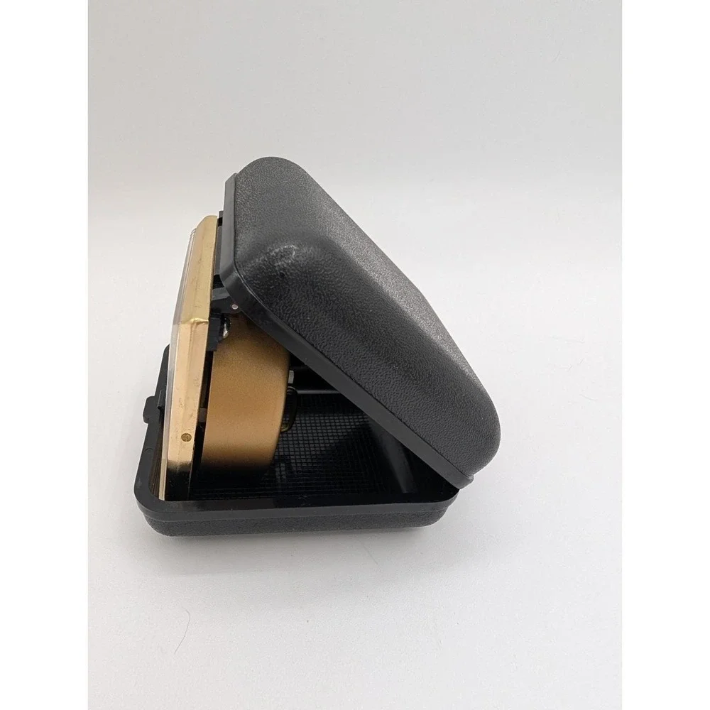 Vintage Westclox Mechanical Wind Up Travel Alarm Clock Black Clamshell Case